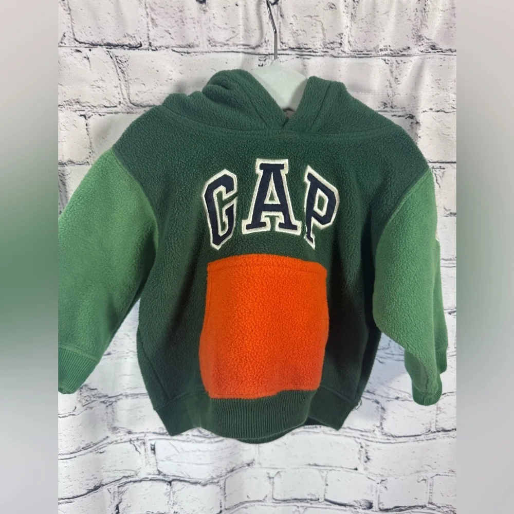 Baby GAP Kids Green and Orange Color Block Pull Over Hoodie